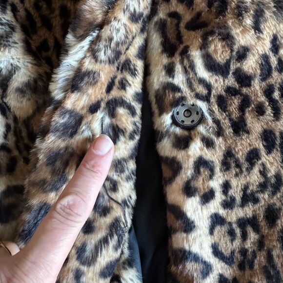 LOFT Leopard Print Faux Fur Sherpa Coat XS NWT - Picture 8 of 8